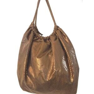 Carlos by Carlos Santana Metallic Hobo Bag Large Glam Bronze Shoulder Handbag